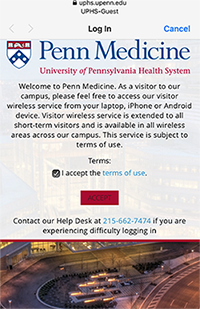 Guest Wireless Access Chester County Hospital Penn Medicine