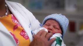 Newborn baby in maternity unit